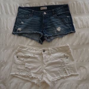 Express denim & white cutoffs
